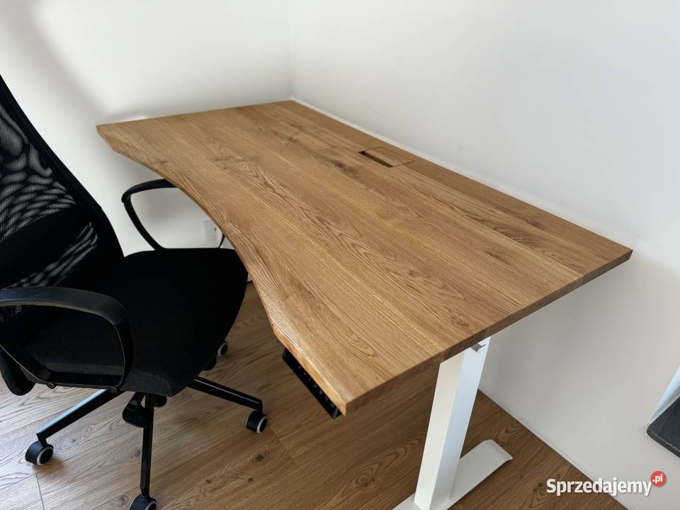Biurko elektryczne z blatem dębowym Złochowice