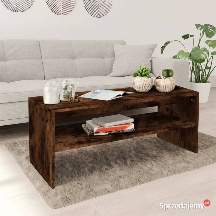 Stolik kawowy przydymiony dąb 100x40x40 WM815255 Warszawa