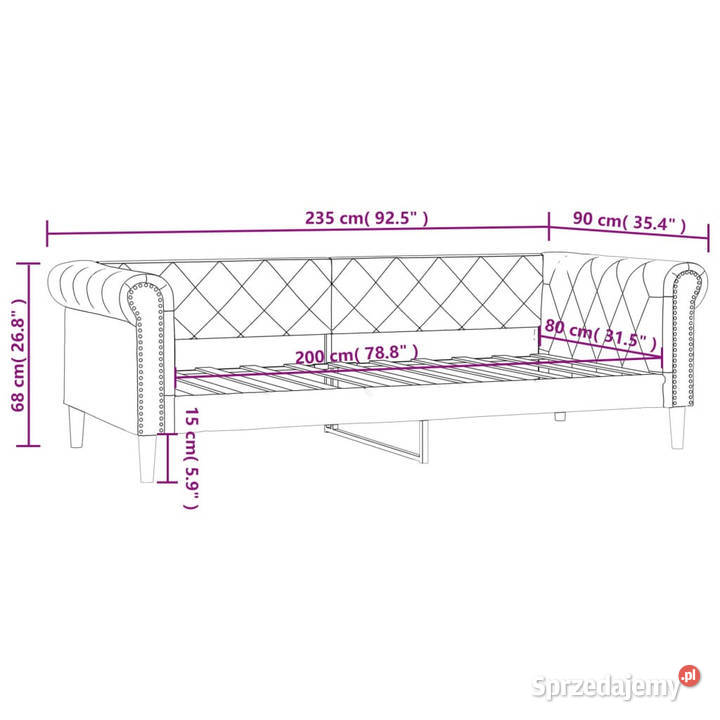 Sofa z funkcją spania czarna obita sztuczną 90cm sprzedam