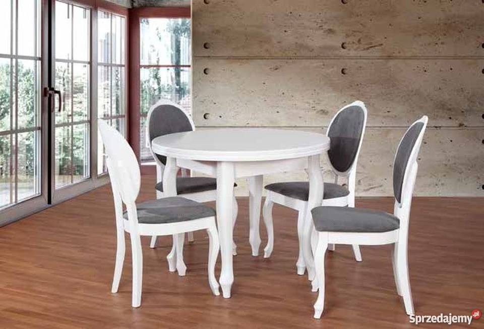 Stylowy Biały Stół P 5 + 4 krzesła Sofia