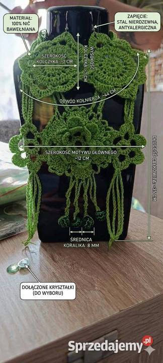 Zestaw biżuterii kolczyki plus naszyjnik Sochaczew