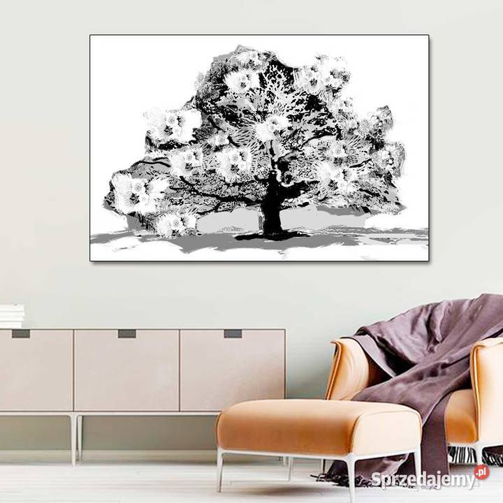 Obraz do salonu Drzewo czarno białe 120x80 Ignatki