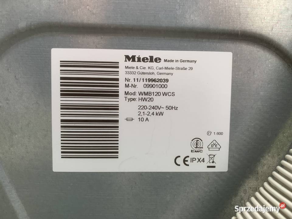 Pralka Miele W1 WMB120 WCS 8 Stan Idealny Nowa Kalety
