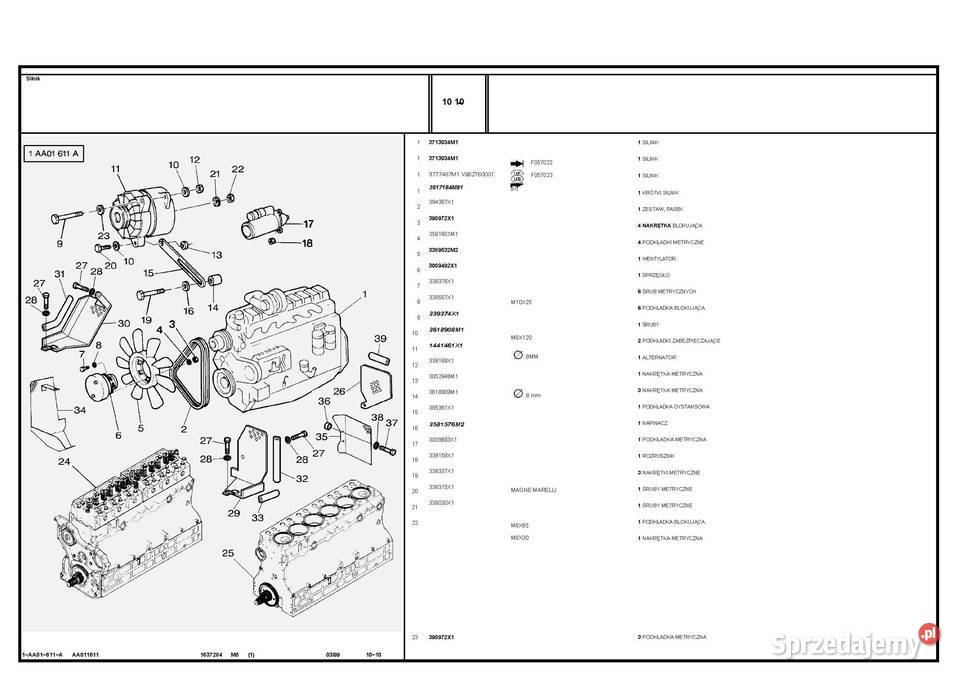 MF 30 31 Massey Ferguson Katalog częsci kombajn sprzedam