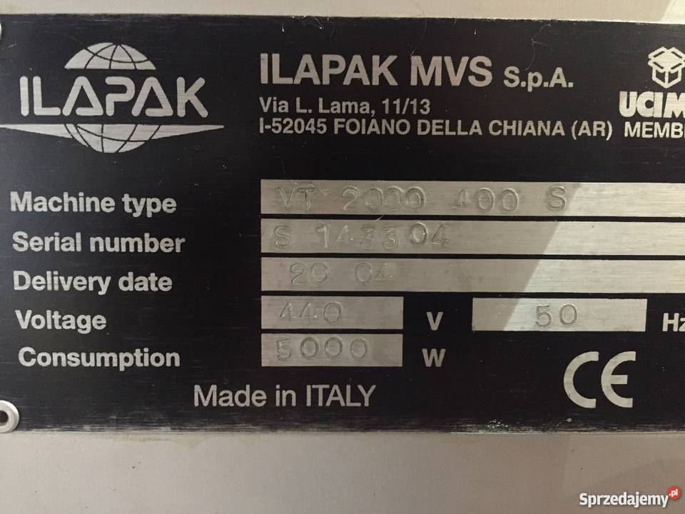 Pakowaczka pionowa ILAPAK Warszawa