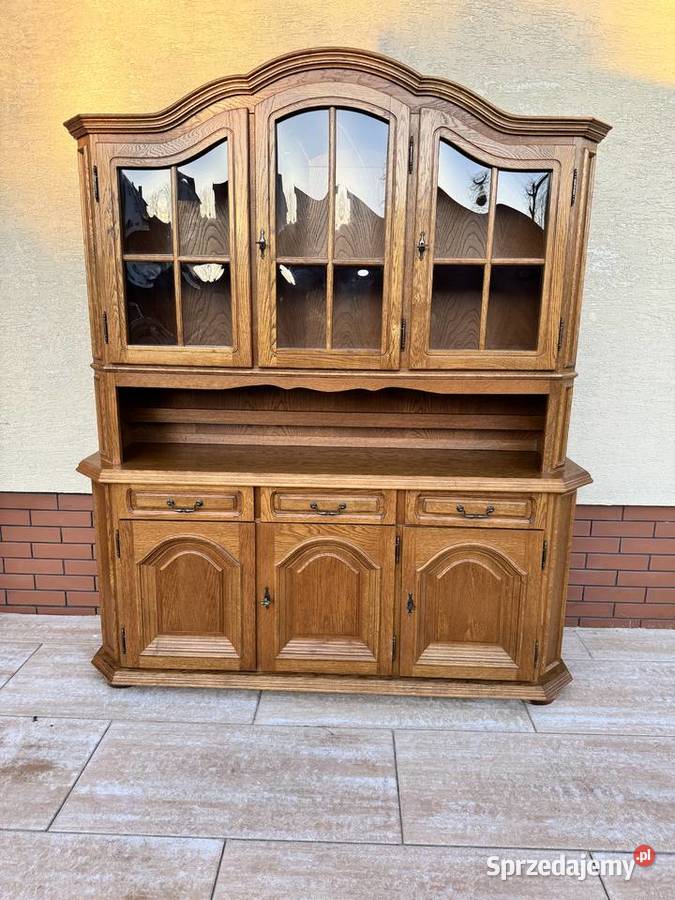 Kredens dębowy stylowy witryna regał biblioteka Garwolin