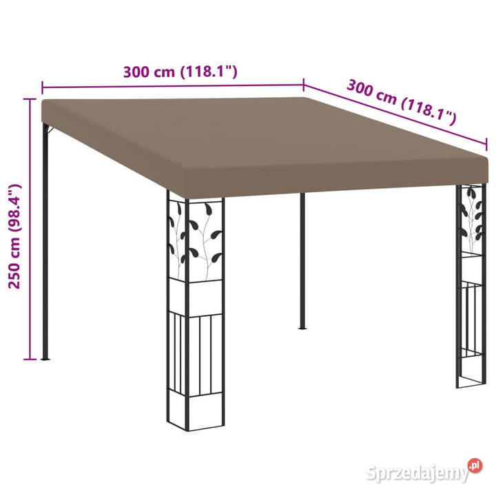 Altana przyścienna 3 x 3 x 25 m taupe WM312265 Pozostałe mazowieckie Warszawa