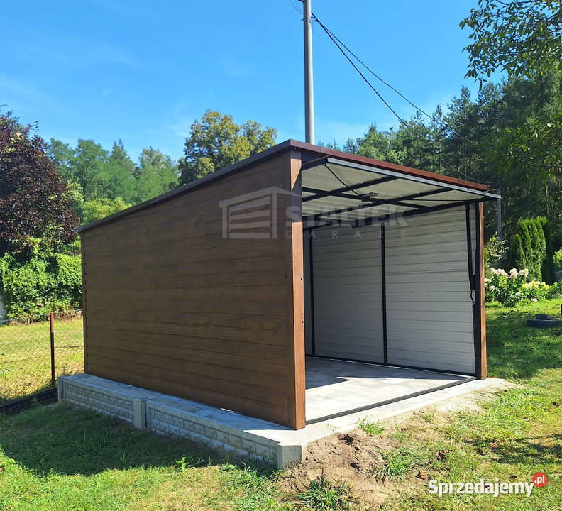 Garaż blaszany 3x4 Brama uchylna Spad w tył blacha Tarnów