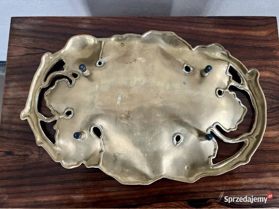 Stara mosiężna patera liść Wrocław