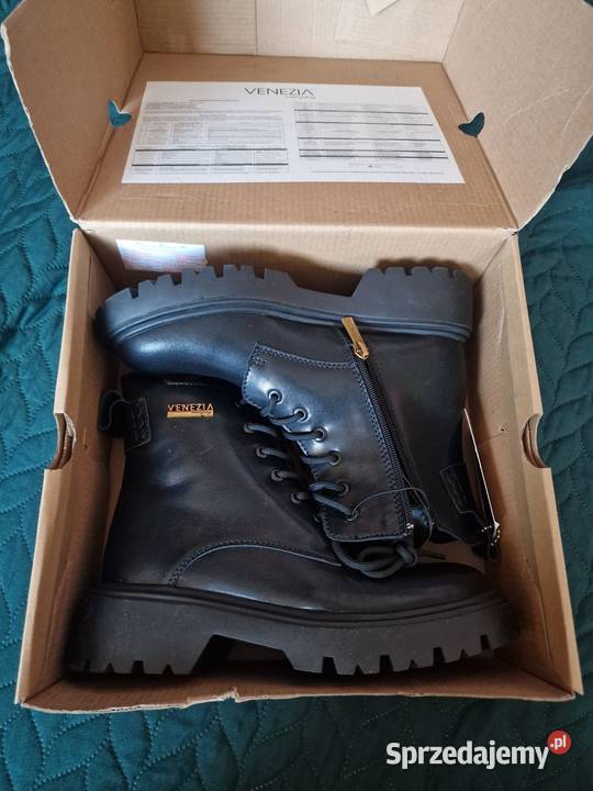 NOWE Buty VENEZIA czarne botki skóra naturalna