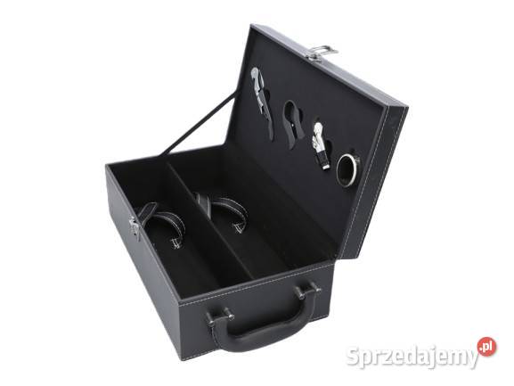 Elegancki Zestaw do Wina w Czarnej Walizce na 2 Ostrowy nad Okszą