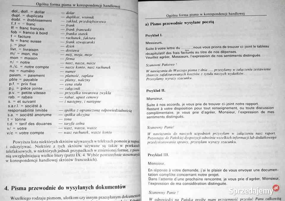 Le francais commercial Wzory francuskich listów Pozostałe Chełm