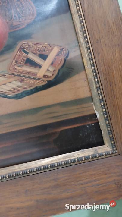 Obraz przedwojenny reprodukcja rama drewno gips Rokity sprzedam