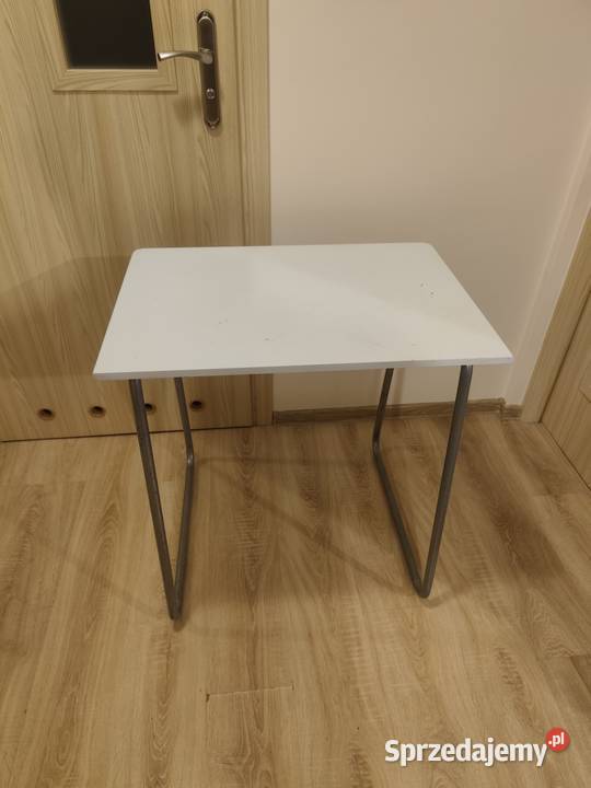 Biały stolik biurko stół 50x70x74 metalowa rama Rzeszów sprzedam
