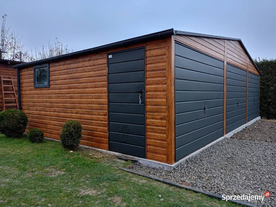 Garaż DREWNOPODOBNY 9x6 wzmocniona konstrukcja blacha