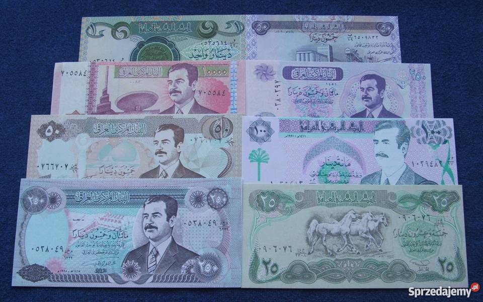 IRAK HUSAJN Kolekcjonerskie Banknoty Zestaw 8 Antyki, Sztuka, Kolekcje Katowice