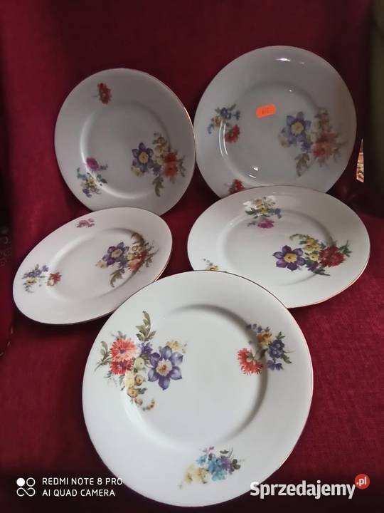 Komplet 5 Talerzy z bukietem Porzellanmanufaktur Gdańsk