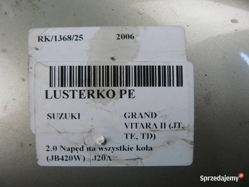 LUSTERKO PRAWE SUZUKI GRAND VITARA II 5 PIN C12 osobowe Lusterka zewnętrzne