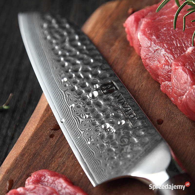 Nóż Szefa Kuchni stal damasceńska SANTOKU ostry Gliwice