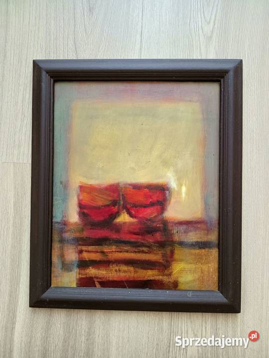 Stary obraz abstrakcja 24x30 Jagoda Adamus Kraków