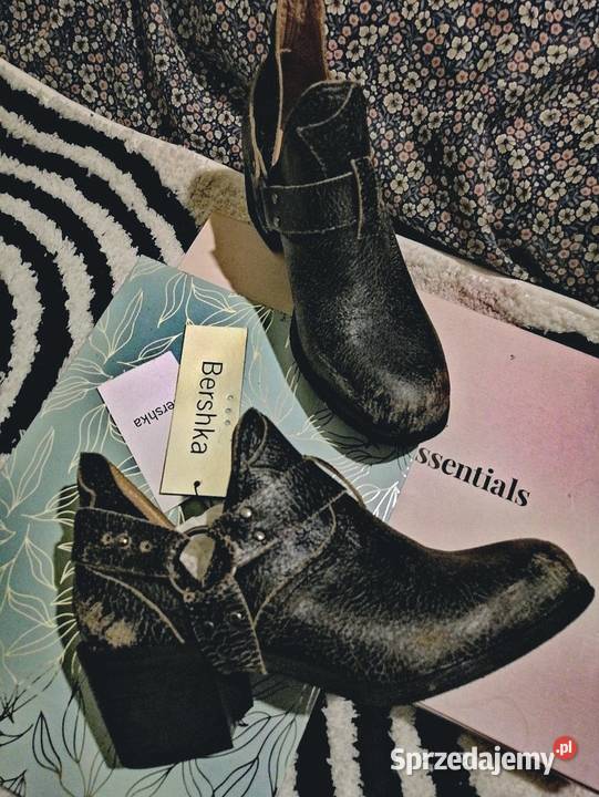 BERSHKA buty SKÓRZANE botki półbuty SKÓRA Leszno