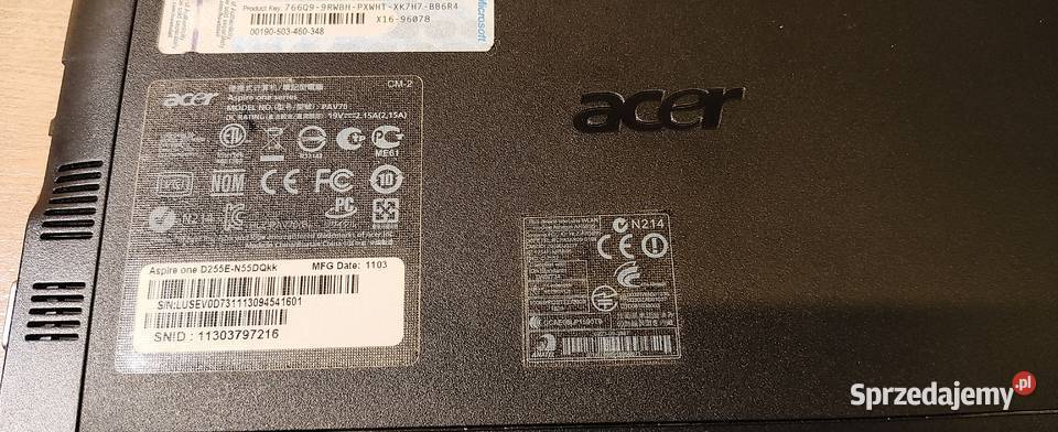Stary laptop Acer Aspire one D255E Komputery i Akcesoria mazowieckie Wołomin