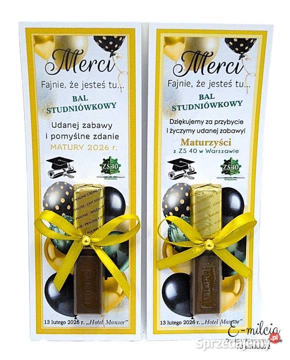 Merci jako podziękowanie STUDNIÓWKA BAL MATURA lubuskie