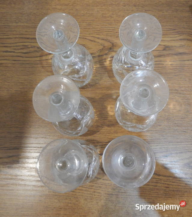 Kieliszki kryształowe komplet zestaw 6 PRL Leżajsk