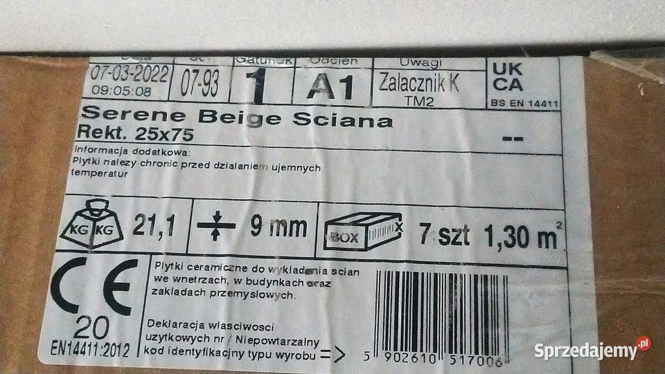 Resztki płytka Paradyż Serene beige ściana rekt Biała Podlaska