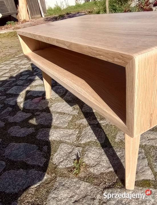 Stolik kawowy lite drewno dębowe 97cm Stoliki kawowe i ławy Postolice