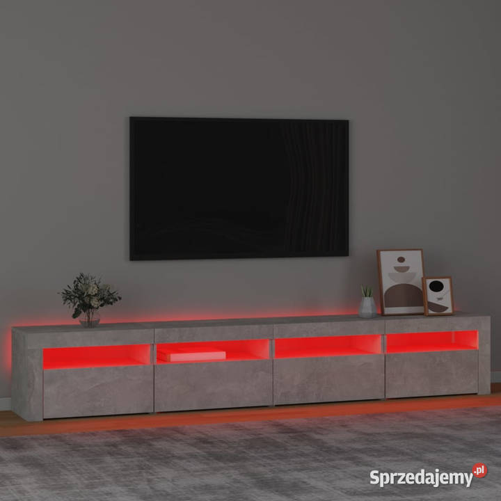 Szafka pod TV z oświetleniem LED szarość betonu Warszawa sprzedam