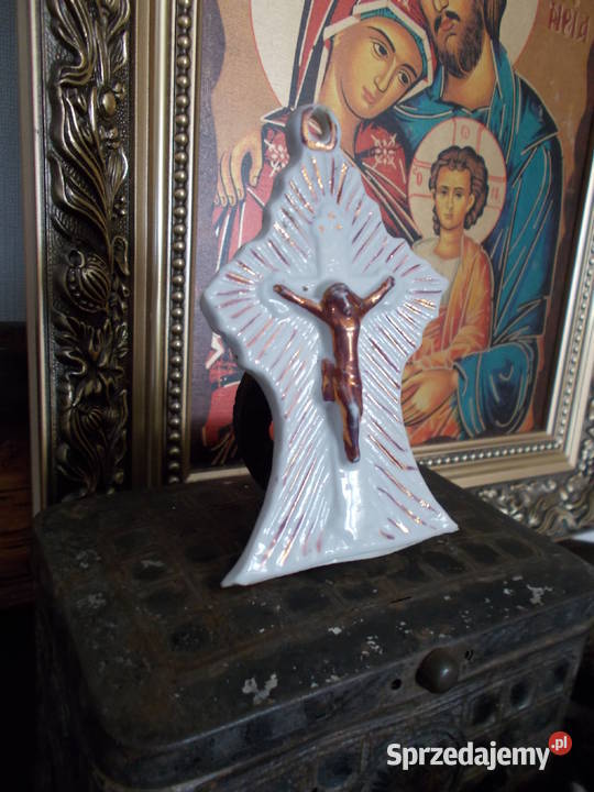 Przedwojenny Krzyżyk Porcelanowy Unikalny Szczecin