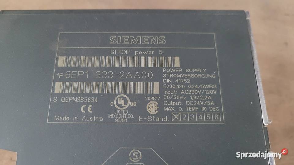 Zasilacz Siemens SITOP 5 6EP13332AA00