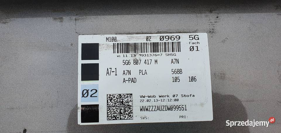 VOLKSWAGEN VW GOLF VII 7 ZDERZAK TYŁ TYLNY zderzaki Bieleń