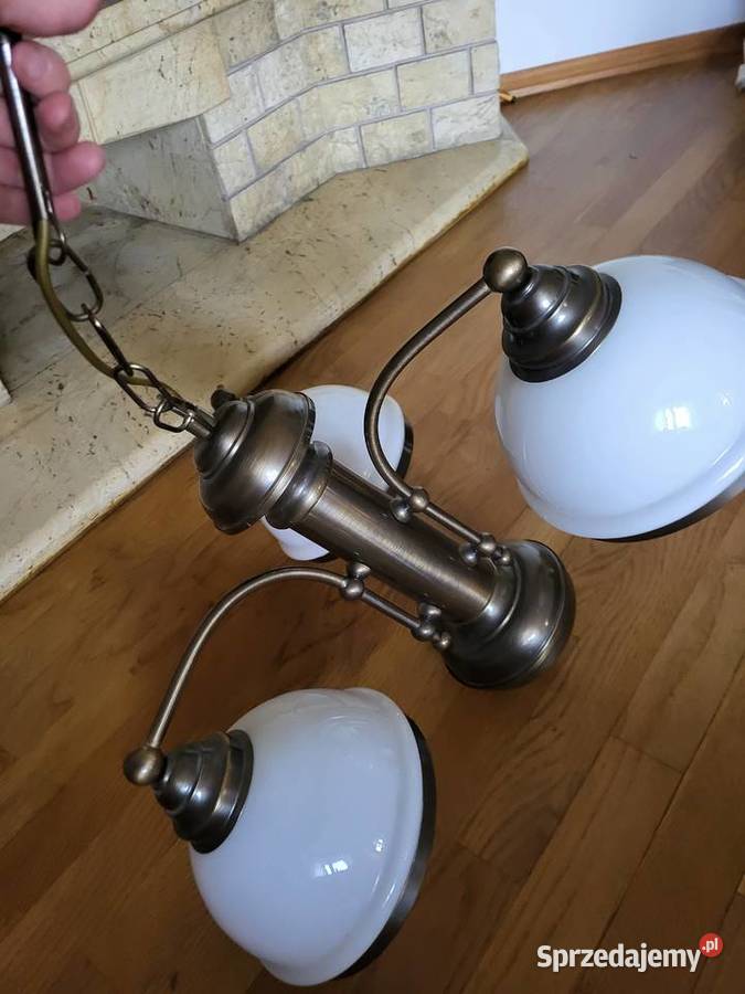 Piekna lampa mosiądz ceramika Warszawa