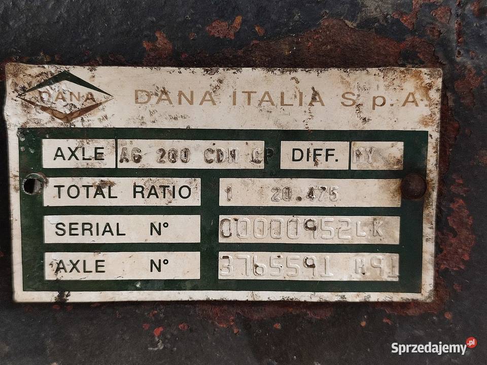 Most napędowy Dana Agco AG 200 cdh 3765591 Pozostałe