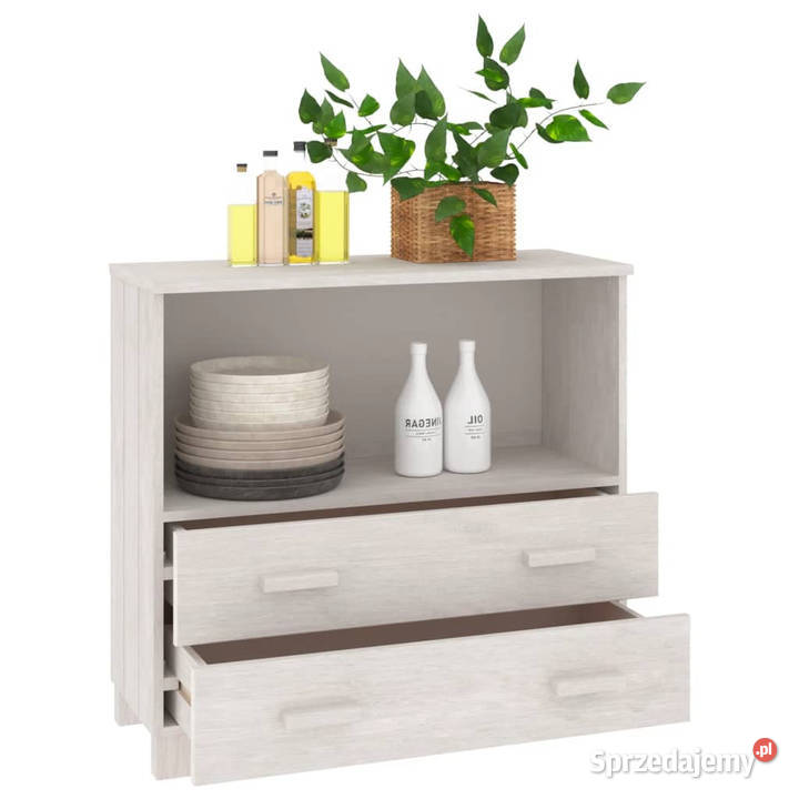 Szafka HAMAR biała 85x35x80 lite drewno sosnowe Warszawa