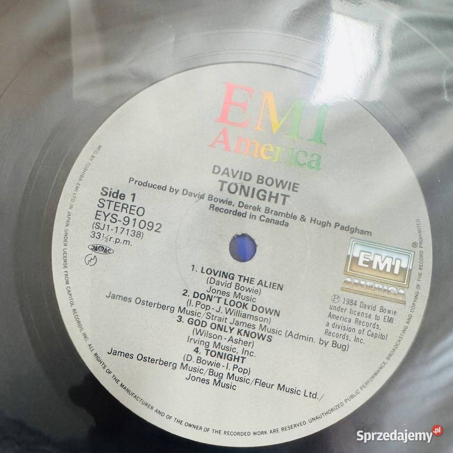 David Bowie Tonight NMM Japan Obi LP 1984 Emi