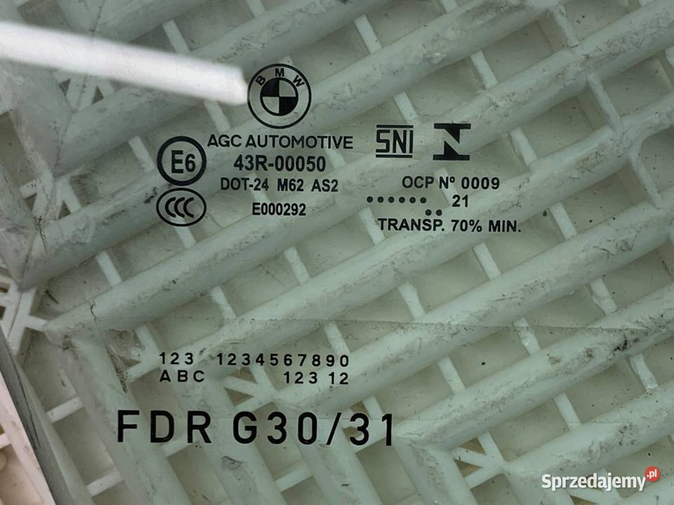 SZYBA PRAWY PRZÓD BMW G30 SedanLimuzyna osobowe