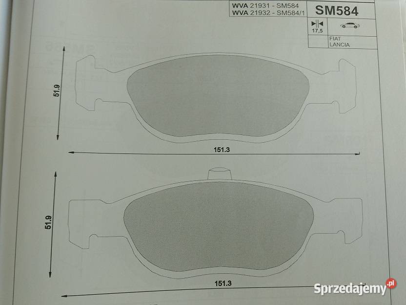 SM584 Klocki hamulcowe kpl przód FIAT PUNTO Olsztyn