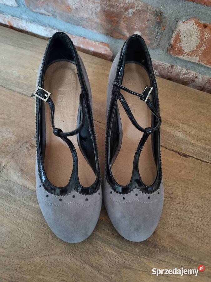 Szare czółenka na obcasie Warszawa