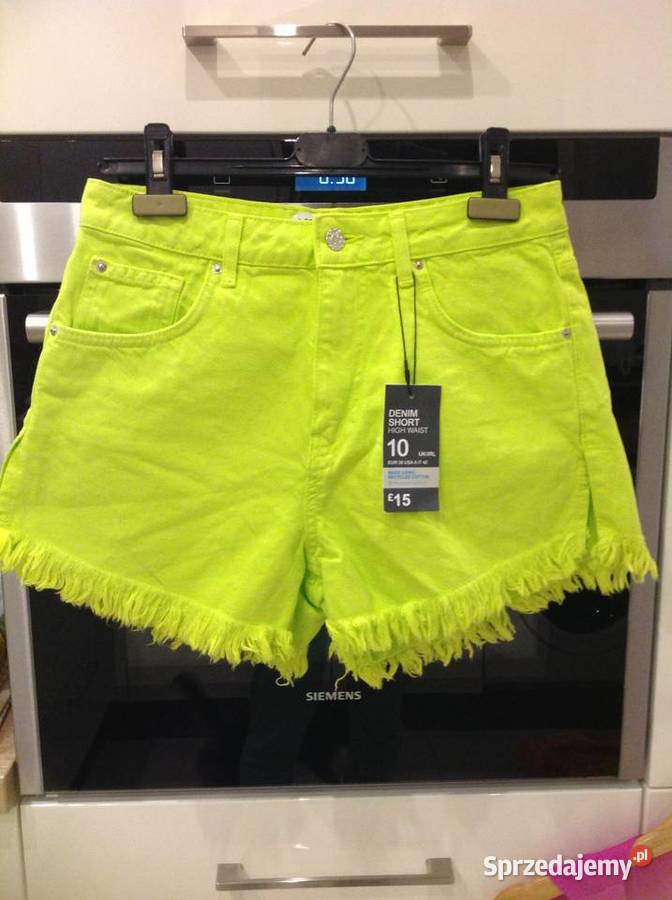 Spodenki Szorty Damskie Jeans 38 Limonka NOWE żółty/złoty Nowa Sól