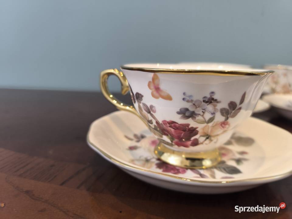 Piękny zestaw porcelany kawowo herbaciany 6 Łódź