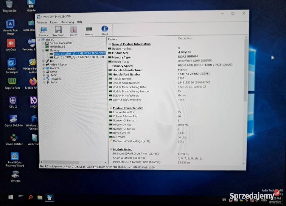 Komputer dwurdzeniowy Intel osiem giga ramu Kraków