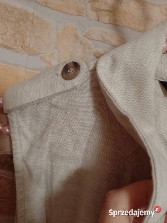 40L ZARA Lniana sukienka kamizelkowa z Madrytu bez rękawa Spódnice i sukienki Kraków