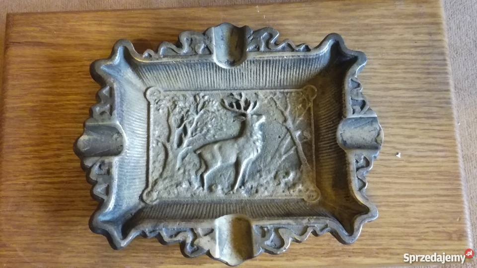 Stara popielnica paterka mosiądz Nysa