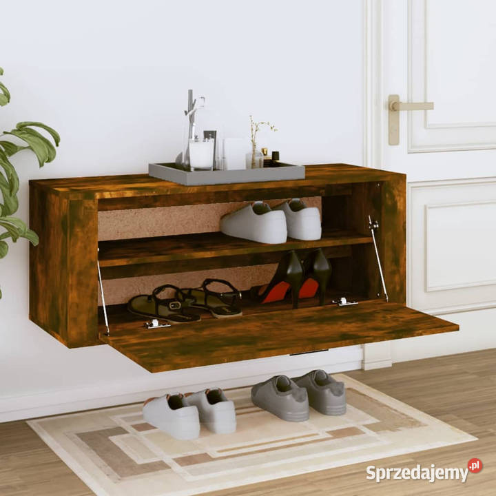 Szafka na buty ścienna przydymiony dąb 100x35x38