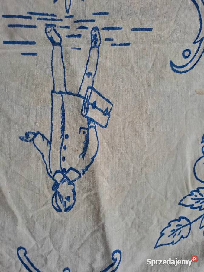 Starodawna poszewka niebieskie wzory dzień Pozostałe
