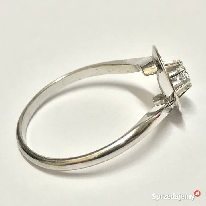 Złoty PIERŚCIONEK 18K cudowny KAMIEŃ piękny r14 Warszawa