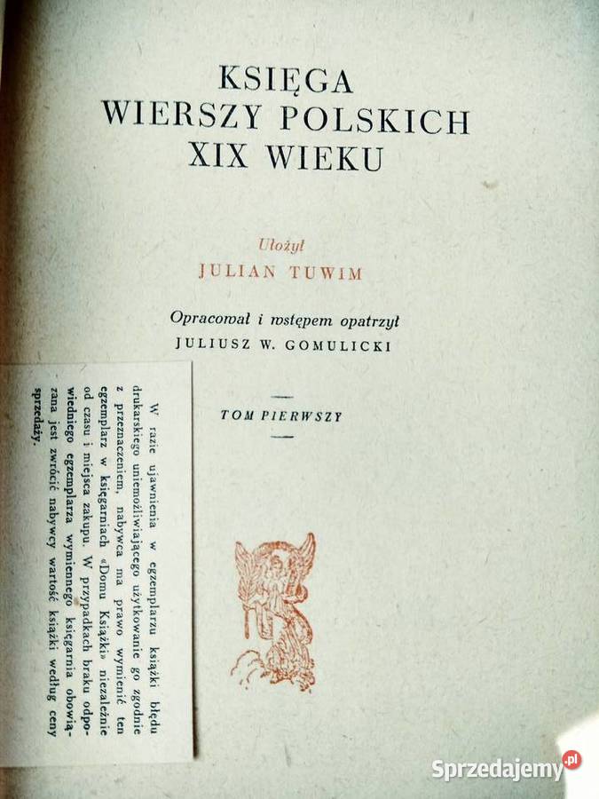 Księga Wiersz polskich wydanie pierwsze książki Antykwariat mazowieckie Warszawa